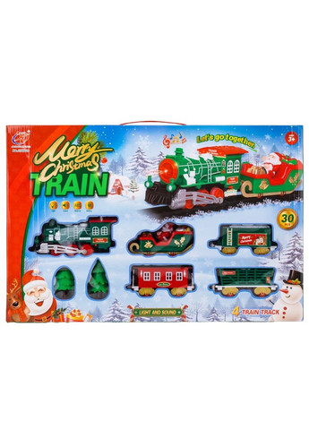 Рождественский паровоз под елку с музыкой Merry Christmas 185 см 30 деталей 119126-005 работа от батареек No Brand (346152465)