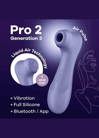 Вібратор кліторальний вакуумний PRO 2 покоління 3 BLUETOOTH бузковий Satisfyer (347312822)