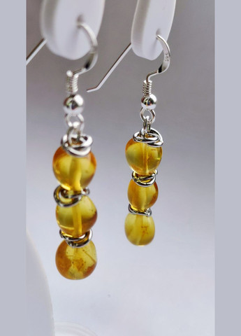 Серьги 2521 из натурального янтаря оттенок медовый серьга серебро MINOV (304287743)
