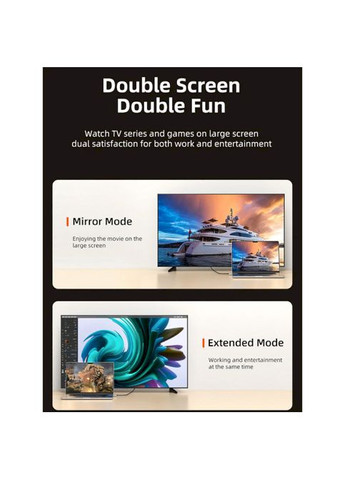 Кабель USB Type-C - DisplayPort 2 м Black (CA914074) CABLETIME (332613894)