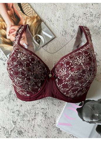 Бордовий бюстгальтер на чашку е, ліфчик для грудей 5 розміру бордовий Finikin