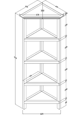 Стелаж кутовий з дерева Кавенді маренго (УСП-001919) No Brand (327865761)