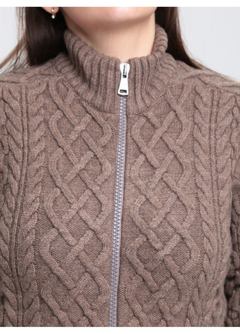 Бежевый зимний свитер женский бежевый зимний шерстяной на молнии Pulltonic Пряма