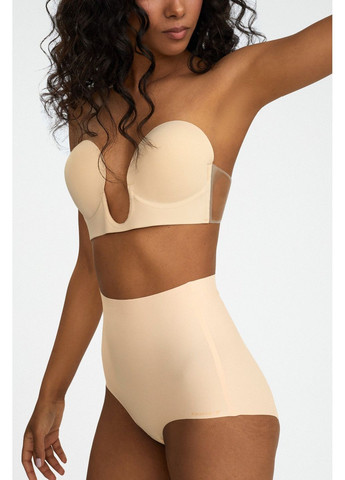 Бежевый бюстгальтер силиконовый с глубоким декольте vibra Julimex полиамид, эластан