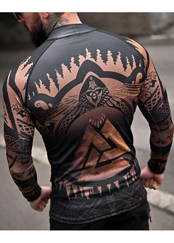 Тактический мужской рашгард Руны черный No Brand (364272734)