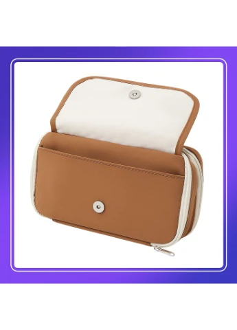 Пенал з кришкою-клапаном та наліпки капібара, 21×8.5×12.5 см, коричневий No Brand (382348847)