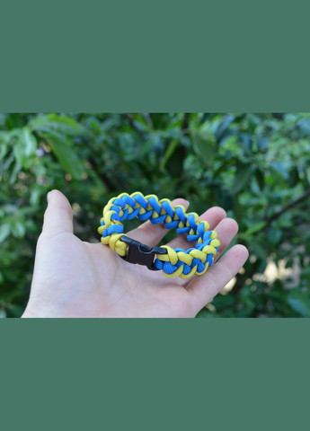 Браслет Патріот із паракорду плетіння Акулячий Зуб колір прапор України на фастексі маленькому + брелок у подарунок No Brand (341739028)