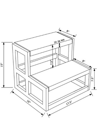 Лавка-ступенька з дерева Томпсон зефір-латте (ССТ-00892016) No Brand (327867326)