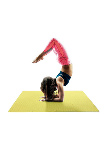 Татамі мат 8 шт (30х30х1 см) хвіст ластівки жовтий EasyFit (341528794)