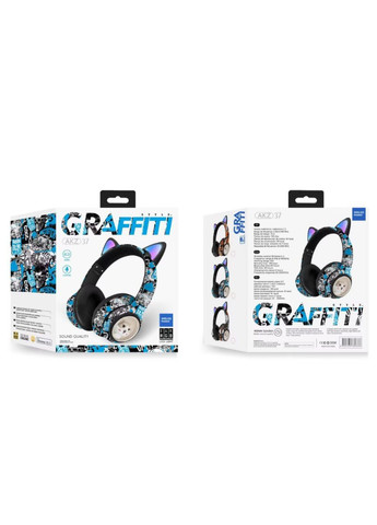 Беспроводные наушники в стиле граффити с ушками Bluetooth No Brand AKZ-37 (320741604)