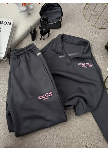 Стильний oversize костюм з тринітки на флісі — ЗАМІР В ОПИСІ GD/GL Модний простір (370601710)