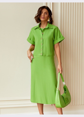 костюм с рубашкой и платьем зелёный Dressa (287340381)