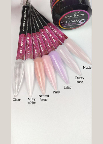 Гель для наращивания ногтей, не липнет к рукам, Builder Gel No Sticky, milky white ( ), 30мл Magic Girl (303635411)