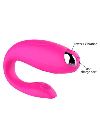 Вибратор для пар G-Sex на USB фиолетового цвета из мягкого плотного силикона, приятного на ощупь. China (360604495)