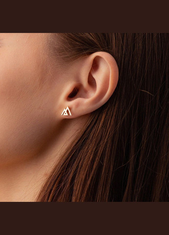 Серьги - пусеты Горы в желтом золоте с07574 Oniks (264022320)