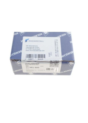 Вкладыши коренные RENAULT STD G8T/G9T/G9U (пр-во KS) 77981600 Kolbenschmidt (366736607)
