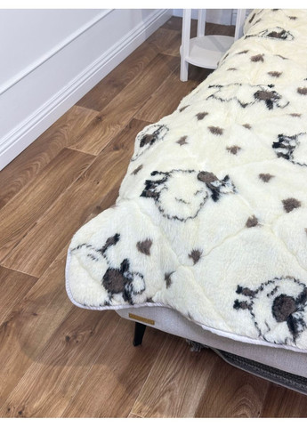 Одеяло двуспальное двустороннее открытое из овчины 21547 180х210 см бежевое Leri Max (365719100)