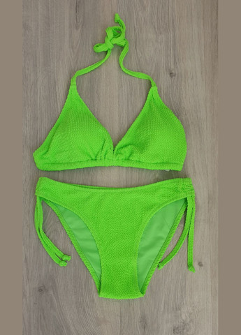 Зеленый демисезонный стильный молодежный молодежный раздельный купальник- шторка раздельный No Brand