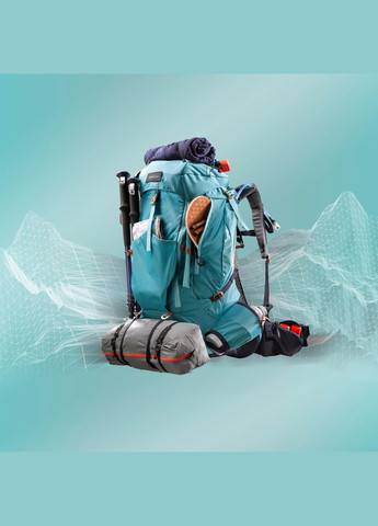 Жіночий Туристичний Рюкзак для Трекінгу MT500 Air (45л + 10л) 65 x 35 x 30см з Дощовиком Блакитний FORCLAZ (342966918)
