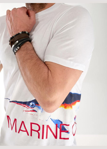 Біла чоловіча футболка з малюнком бiлого кольору 33489 Fashion