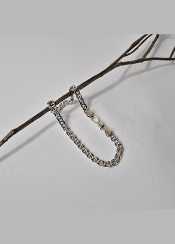 Срібний чорнений браслет плоский Бісмарк 20.5 см срібло 925 проби Чорнене б11 5.90г Nobrand (363969093)