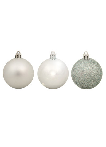 Елочные пластиковые шарики "" комплект 10 шт, Ø 6 см серебристые House Of Seasons (329407251)