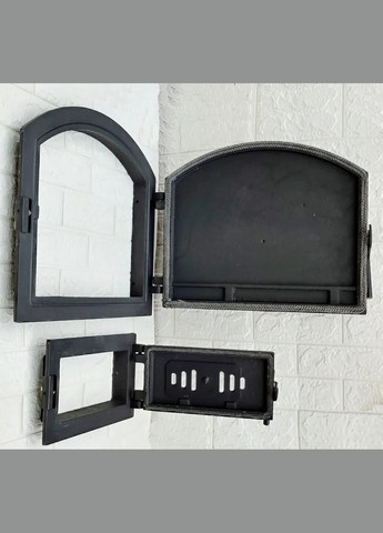 Двери чугунные для камина и печки 42х49см + поддувочные 19x33см - комплект. Булат (327880492)