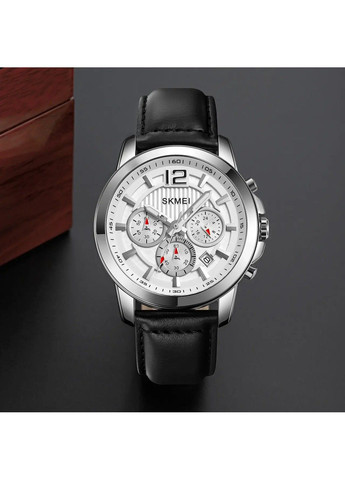 Часы мужские наручные 1989 (Серебристый с белым) Skmei (314483254)