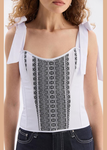 Орнаментований жіночий топ зі шнурівкою MEREZHKA (327370791)