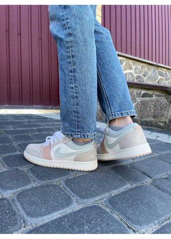 КРОССОВКИ ЖЕНСКИЕ NIKE AIR JORDAN 1 LOW BEIGE GREY НАЙК АИР ДЖОРДАН No Brand серые демисезоны (368862382)