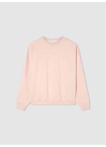 Розовый свитшот женщин Terranova надпись (362115891)