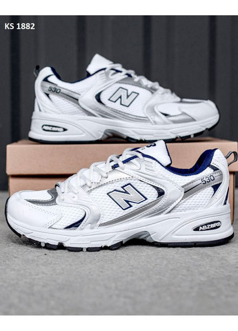 КРОСІВКИ ЖІНОЧІ NEW BALANCE 530 ABZORB WHITE BLUE НЬЮ БЕЛАНС 530 No Brand білі демісезони (369389464)