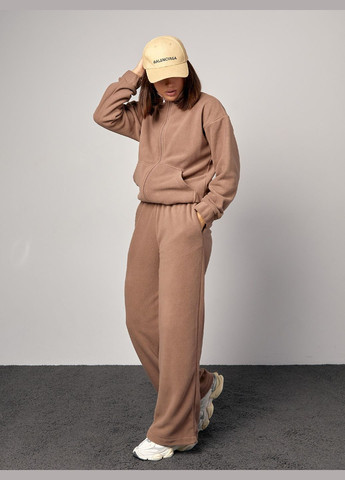Уютный флисовый костюм на молнии со свободными брюками No Brand (311948187)