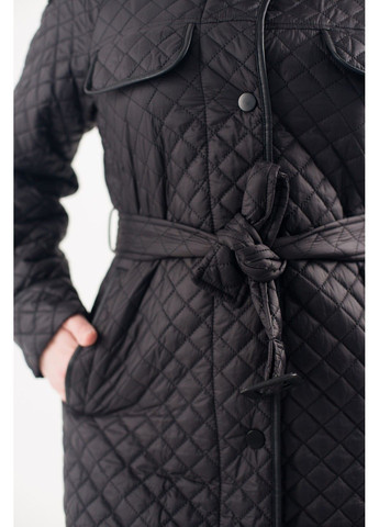 Черная демисезонная пальто 21 - 18088 Vivilona