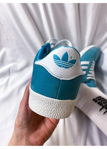 Синій кросівки чоловічі adidas gazelle blue green v2 адідас газель сині демісезон No Brand