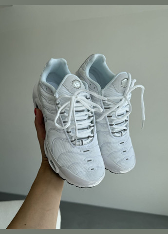Білі Осінні кросівки чоловічі і жіночі nike air max tn plus white | найк аір макс тн плюс білі No Brand