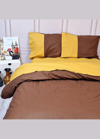 Постельное белье PREMIERE Коричневое/Охра Ранфорс Евро MERISET (306739950)