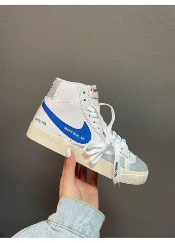 Белые демисезонные кроссовки мужские nike blazer white «red logo» найк блейзер No Brand
