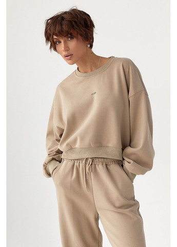 Вільний теплий спортивний костюм - світло-сірий колір Lurex (370601836)