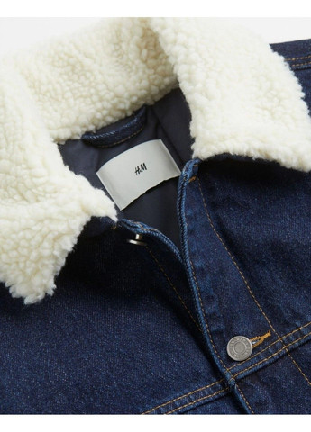 Темно-синяя демисезонная мужская джинсовая куртка н&м (57760) s темно-синяя H&M