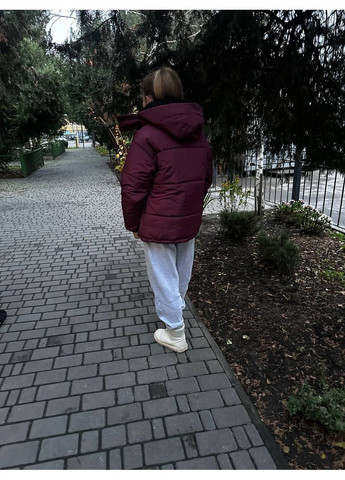 Бордова зимня ✨жіноча зимова куртка-дутік з капюшоном та боковими фіксаторами заміри в описі✨ куртка-пальто DK/DL Мода без кордонів