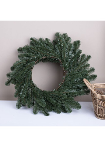 Вінок різдвяний "Еліт" 50 см зелений 7336-1 Flora (362413342)
