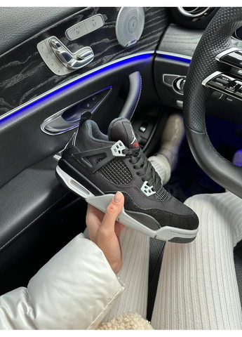 КРОССОВКИ ЖЕНСКИЕ NIKE AIR JORDAN 4 RETRO SE BLACK CANVAS НАЙК АИР ДЖОРДАН No Brand чёрные демисезоны (367168191)