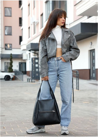 Женская сумка Хобо Черная с принтом крокодил (7650341231) Sambag (360752271)