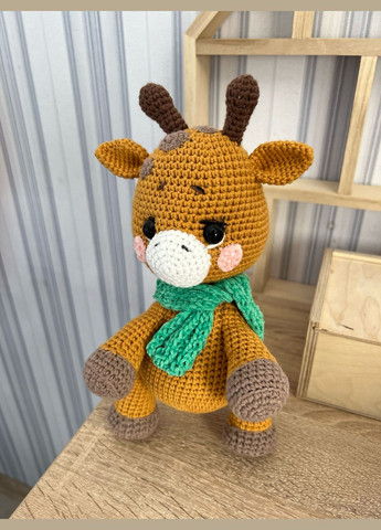 Жираф в'язаний 25см, м'яка іграшка ручної роботи. Handmade (322528096)