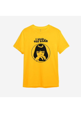 Помаранчева демісезонна дитяча футболка з принтом "i said... god damn". pulp fiction (10296707605) ТiШОТКА