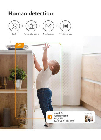 Беспроводная IP-камера Ranger 2C для домашней безопасности на 360°, обнаружение человека AI IMOU (363044344)