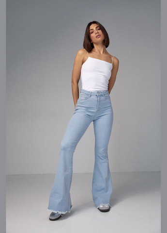 Жіночі джинси-кльош з високою посадкою 2920 Lurex - (292252877)