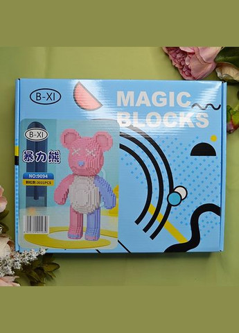 Конструктор для взрослых и детей Magic Blocks "Мишка" на 3031 деталь. Мишка Bearbrick 40,5 см Limo Toy (280950088)