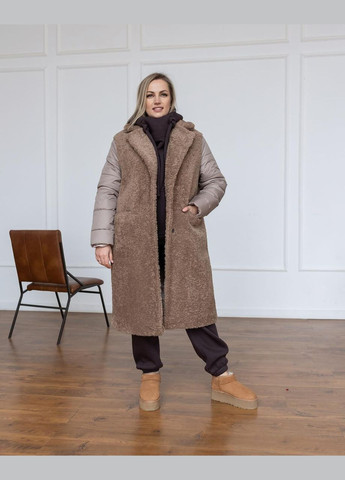 Шуба тедди Альма 56 бежевый 0396 Vlavi (347146233)